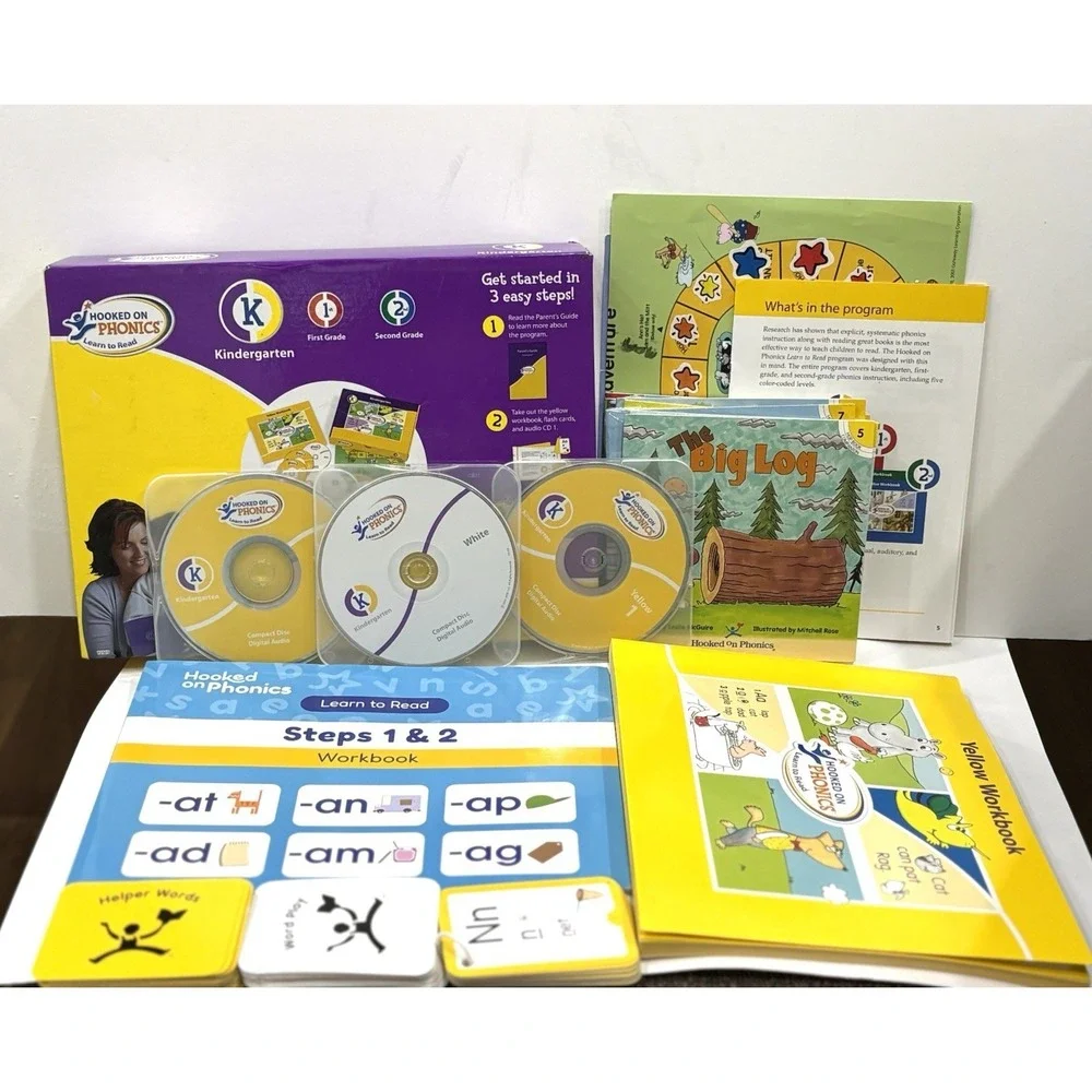 Hooked on Phonics Learn to Read Kindergarten Complete Set w/ CDs Books Cards Box